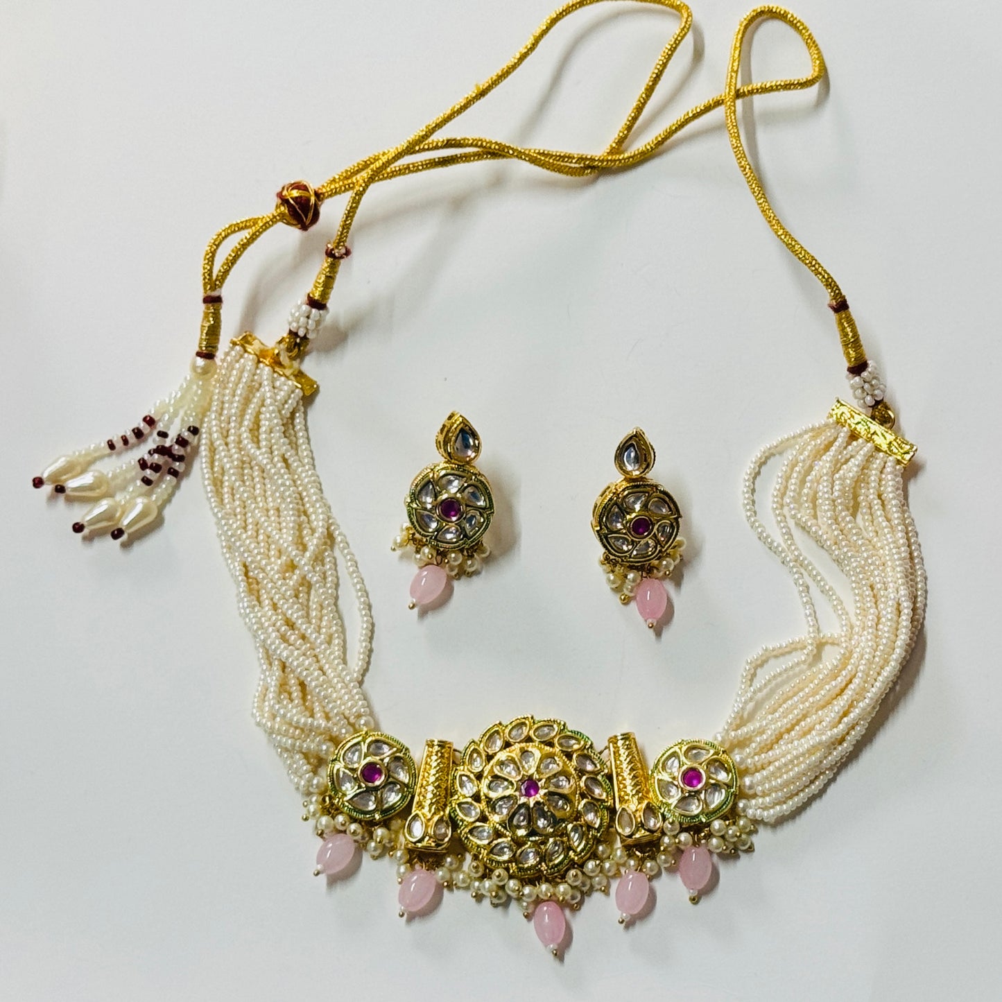 Kundan Golden Choker Necklace ph74